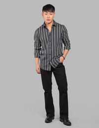 Black Full Sleeve Stripe Shirt