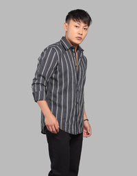 Black Full Sleeve Stripe Shirt