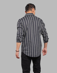Black Full Sleeve Stripe Shirt