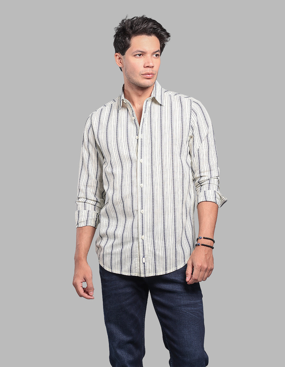 Lt Lemon Full Sleeve Stripe Shirt