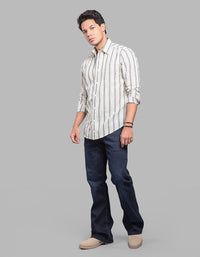 Lt Lemon Full Sleeve Stripe Shirt