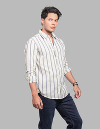 Lt Lemon Full Sleeve Stripe Shirt