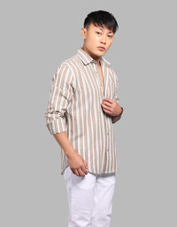 Lt Olive Full Sleeve Stripe Shirt
