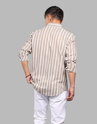 Lt Olive Full Sleeve Stripe Shirt
