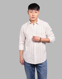 Cream Full Sleeve Stripe Shirt