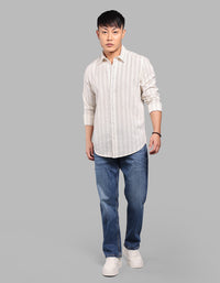 Cream Full Sleeve Stripe Shirt