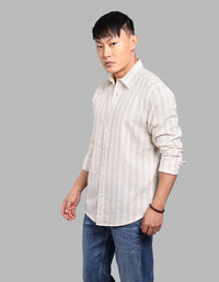 Cream Full Sleeve Stripe Shirt