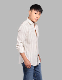 Cream Full Sleeve Stripe Shirt