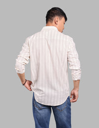 Cream Full Sleeve Stripe Shirt
