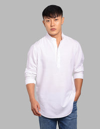 White  Relax Slim Fit Short Kurta