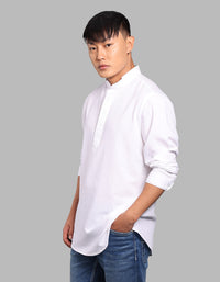 White  Relax Slim Fit Short Kurta