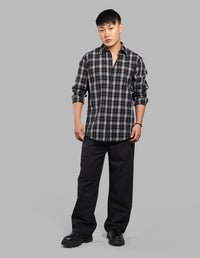 Black Full Sleeve Check Shirt