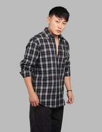 Black Full Sleeve Check Shirt