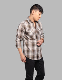 Khaki Full Sleeve Check Shirt