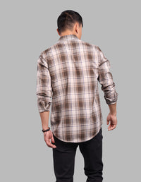 Khaki Full Sleeve Check Shirt