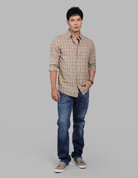 Brown Pista Full Sleeve Check Shirt