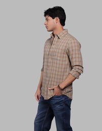 Brown Pista Full Sleeve Check Shirt