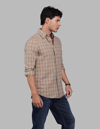 Brown Pista Full Sleeve Check Shirt