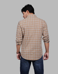 Brown Pista Full Sleeve Check Shirt