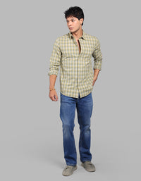 Green Full Sleeve Check Shirt