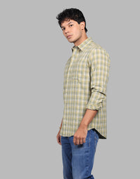 Green Full Sleeve Check Shirt