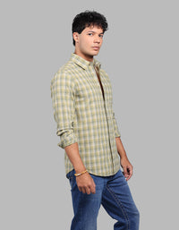 Green Full Sleeve Check Shirt
