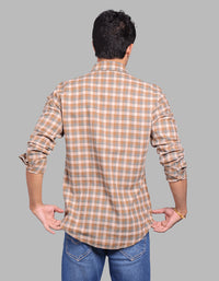 Earth Full Sleeve Linen Blend Check Shirt