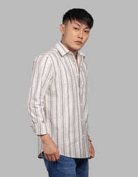 Beige Full Sleeve Stripe Shirt