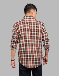 Rust Black Full Sleeve Check Shirt
