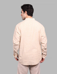 Yellow  Relax Slim Fit Linen Blend Short Kurta