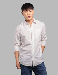 White Pink Full Sleeve Stripe Shirt