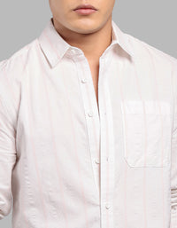 White Pink Full Sleeve Stripe Shirt