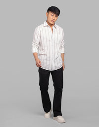 White Black Full Sleeve Stripe Shirt