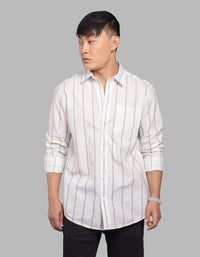 White Black Full Sleeve Stripe Shirt