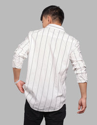 White Black Full Sleeve Stripe Shirt