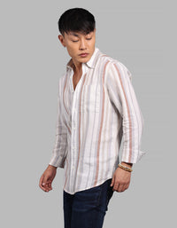 Off White Grey Full Sleeve Stripe Shirt