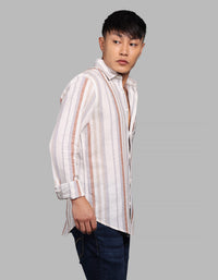 Off White Grey Full Sleeve Stripe Shirt