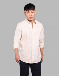Lt Yellow Full Sleeve Stripe Shirt