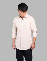 Lt Yellow Full Sleeve Stripe Shirt