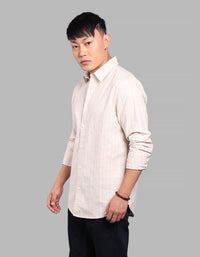 Lt Yellow Full Sleeve Stripe Shirt