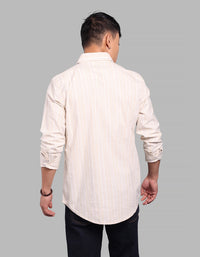 Lt Yellow Full Sleeve Stripe Shirt