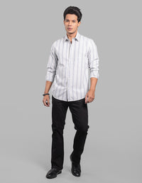 Lt Blue Full Sleeve Stripe Shirt