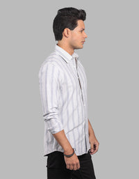Lt Blue Full Sleeve Stripe Shirt