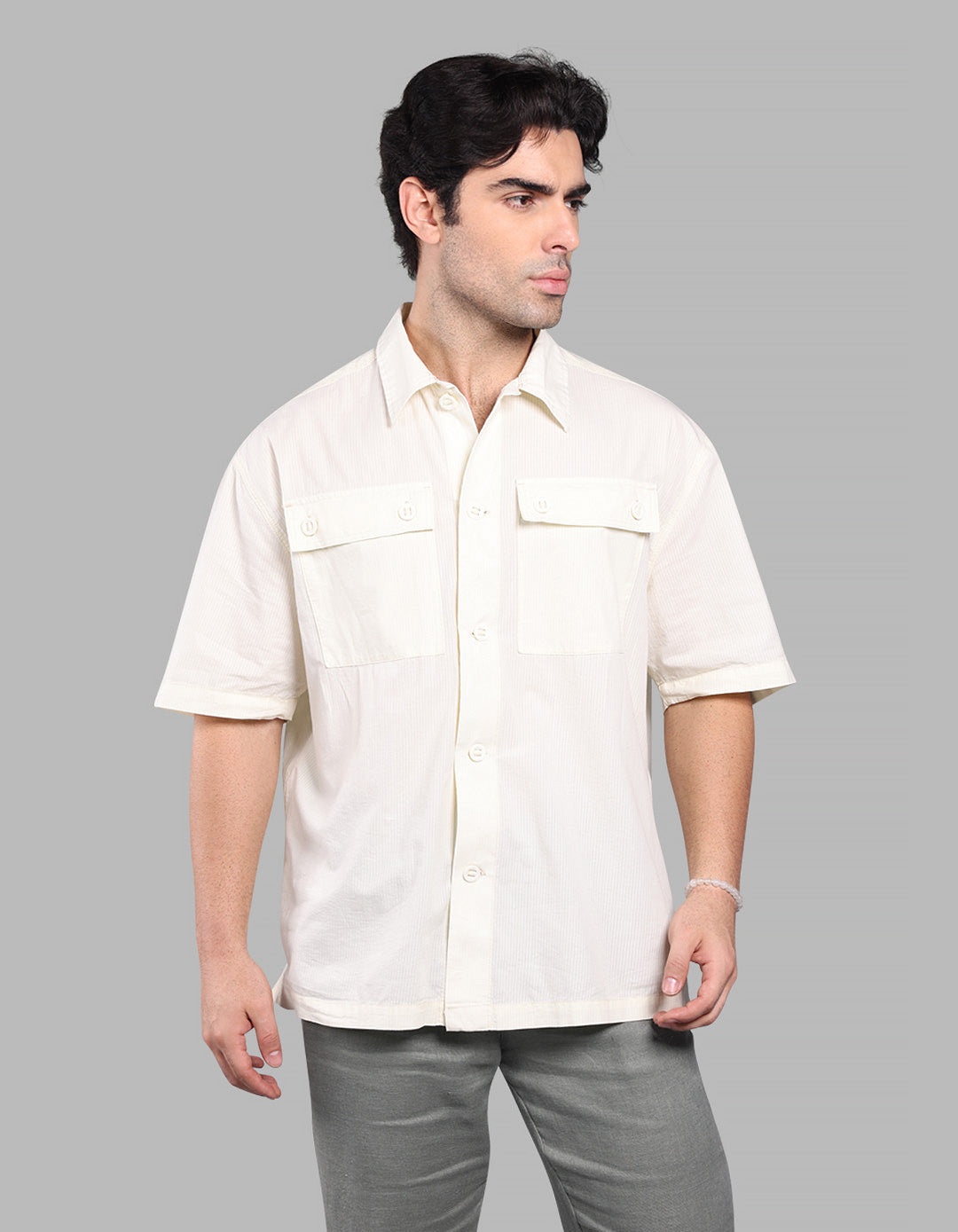 Lemon Half Sleeve Oversized Solid Shirt