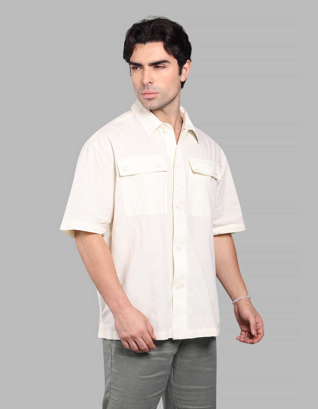 Lemon Half Sleeve Oversized Solid Shirt