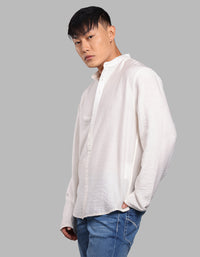 White Relax Slim Fit Textured Short Kurta