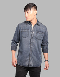 Charcoal Grey Full Sleeve Denim Shirt