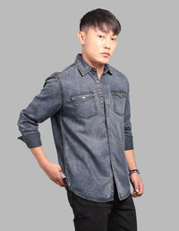 Charcoal Grey Full Sleeve Denim Shirt