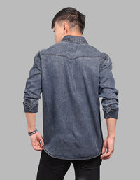 Charcoal Grey Full Sleeve Denim Shirt