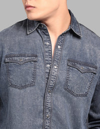 Charcoal Grey Full Sleeve Denim Shirt